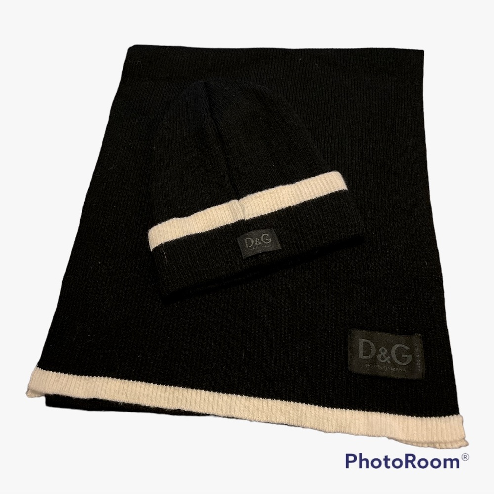 D&G Knitted Hat and Scarf - Dolce & Gabanna